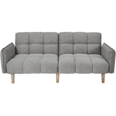 Calicosy Sofá cama de 3 plazas en tejido gris l195 cm Calicosy Sofá cama de 3 plazas en tejido gris l195 cm