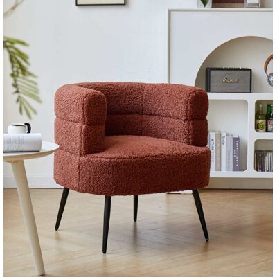 Nordlys Sillón escandinavo 1 plaza en lana con patas de acero terracota Nordlys Sillón escandinavo 1 plaza en lana con patas de acero terracota
