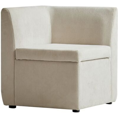 Nordlys Sofá esquinero modular de 1 plaza en terciopelo acanalado beige Nordlys Sofá esquinero modular de 1 plaza en terciopelo acanalado beige