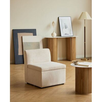 Nordlys Sofá modular de 1 plaza en terciopelo acanalado beige Nordlys Sofá modular de 1 plaza en terciopelo acanalado beige
