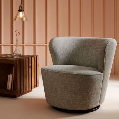Signature Sillón giratorio tejido de lino - l76 cm Signature Sillón giratorio tejido de lino - l76 cm