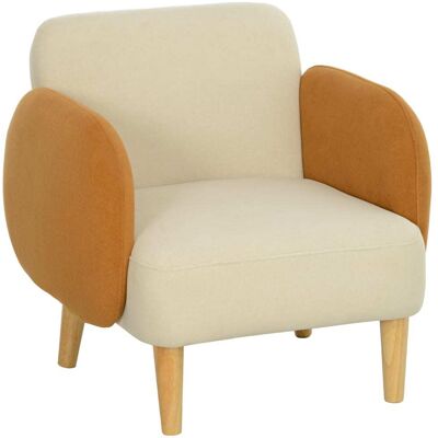 Homcom Butaca de salón 72x76x74 cm beige y ocre Homcom Butaca de salón 72x76x74 cm beige y ocre