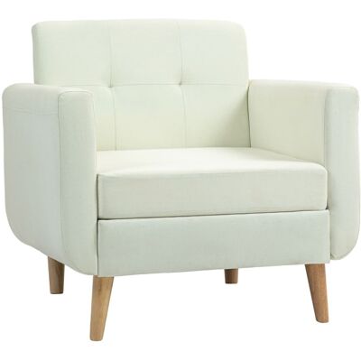 Sillón HOMCOM de eucalipto - Espuma de alta densidad, Cojín extraíble Sillón HOMCOM de eucalipto - Espuma de alta densidad, Cojín extraíble