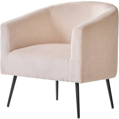 Nordlys Sillón escandinavo 1 plaza en terciopelo acanalado beige Nordlys Sillón escandinavo 1 plaza en terciopelo acanalado beige