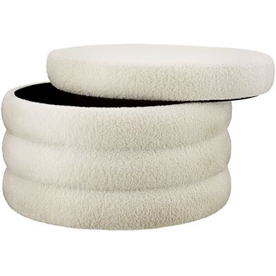 Tectake Puf tapizado de bouclé con almacenaje, redondo, 67 x 42 cm, crema Tectake Puf tapizado de bouclé con almacenaje, redondo, 67 x 42 cm, crema