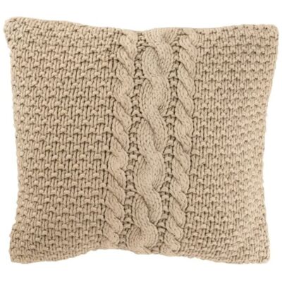 J-line Cojín cuadrado en algodón beige 50x50x12 cm J-line Cojín cuadrado en algodón beige 50x50x12 cm