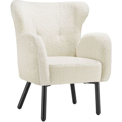 Tectake Sillón orejero acolchado y bouclé con 72 x 71 x 92 cm y 120 kg, beige Tectake Sillón orejero acolchado y bouclé con 72 x 71 x 92 cm y 120 kg, beige