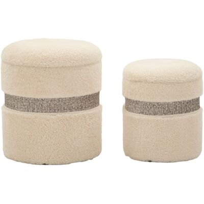 Mauro Ferretti Puf con recipiente para crema set 2 piezas cm ø 40x47-32x38 Mauro Ferretti Puf con recipiente para crema set 2 piezas cm ø 40x47-32x38