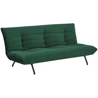 Happy Garden Sofá cama de 3 plazas de terciopelo verde Happy Garden Sofá cama de 3 plazas de terciopelo verde