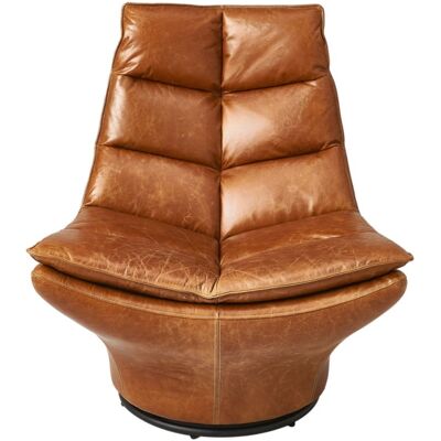 Signature - Sillón de cuero giratorio L86 cm - cuero camel - Armchair Signature - Sillón de cuero giratorio L86 cm - cuero camel - Armchair