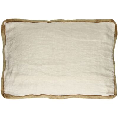Pomax Cojín de lino blanco y camel 60x40 Pomax Cojín de lino blanco y camel 60x40