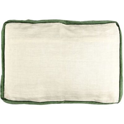 Pomax Cojín lino blanco y verde 60x40 Pomax Cojín lino blanco y verde 60x40