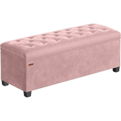 SONGMICS Puff almacenaje de 40 x 110 x 40 cm de color rosa jalea SONGMICS Puff almacenaje de 40 x 110 x 40 cm de color rosa jalea