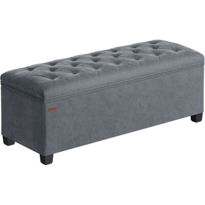 SONGMICS Puff almacenaje de 40 x 110 x 40 cm de color gris pizarra SONGMICS Puff almacenaje de 40 x 110 x 40 cm de color gris pizarra