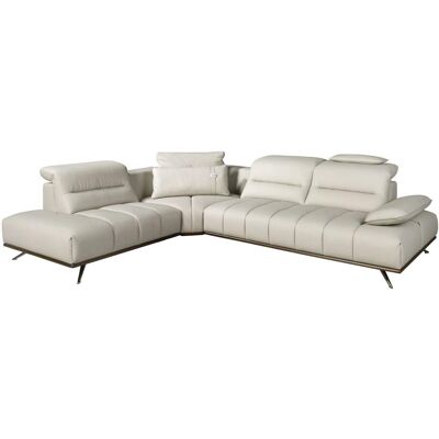 Angel Cerda Sofá chaise longue izquierda piel gris claro Angel Cerda Sofá chaise longue izquierda piel gris claro