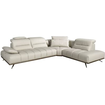Angel Cerda Sofá chaise longue derecha piel gris claro Angel Cerda Sofá chaise longue derecha piel gris claro