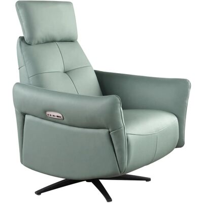 Angel Cerda Sillón relax giratorio piel verde turquesa Angel Cerda Sillón relax giratorio piel verde turquesa