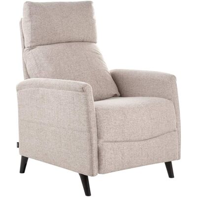 Beliani Sillón reclinable con reposapiés tela beige Beliani Sillón reclinable con reposapiés tela beige