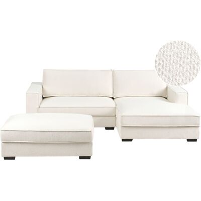 Beliani Sofá esquinero 2 personas de tejido beige Beliani Sofá esquinero 2 personas de tejido beige