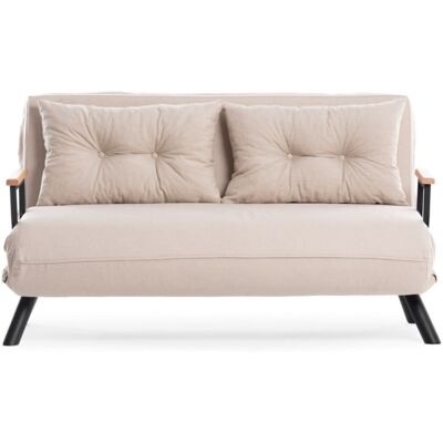Calicosy Sofá cama 2 plazas l133 cm - beige Calicosy Sofá cama 2 plazas l133 cm - beige