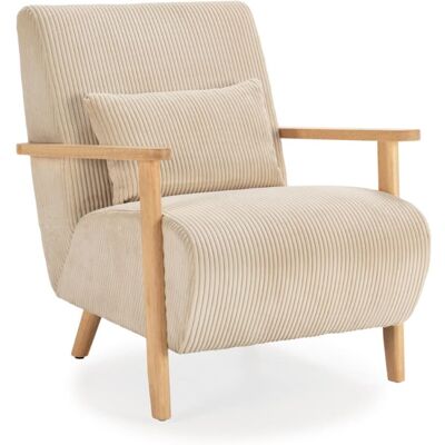 Calicosy Sillón de tela con patas de madera l70 cm Calicosy Sillón de tela con patas de madera l70 cm