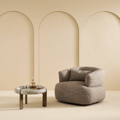 Signature Sillón giratorio de tela marrón Signature Sillón giratorio de tela marrón