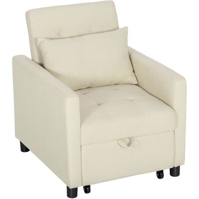 Homcom Sillón cama 69x82.5x84 cm beige Homcom Sillón cama 69x82.5x84 cm beige
