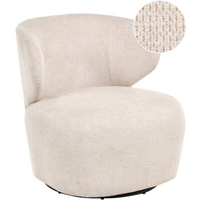 Beliani Sillón giratorio tela beige claro Beliani Sillón giratorio tela beige claro