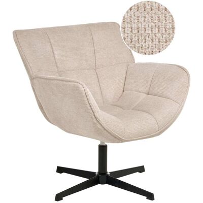 Beliani Sillón giratorio tela beige claro Beliani Sillón giratorio tela beige claro