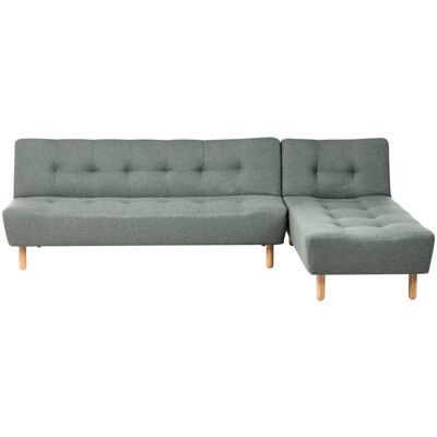 Beliani Sofá cama modular esquinero 4 plazas tela verde izquierda Beliani Sofá cama modular esquinero 4 plazas tela verde izquierda