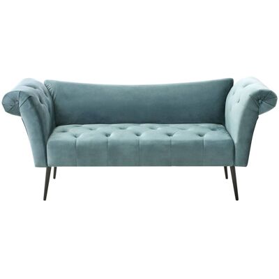 Beliani Chaise longue Terciopelo Verde azulado Beliani Chaise longue Terciopelo Verde azulado