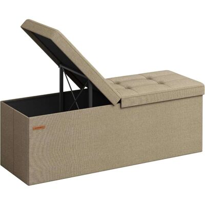 SONGMICS Puff almacenaje de 38 x 110 x 38 cm de color marrón camello SONGMICS Puff almacenaje de 38 x 110 x 38 cm de color marrón camello
