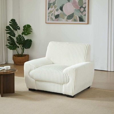 Baita Sillón de 1 plaza de terciopelo pana beige Baita Sillón de 1 plaza de terciopelo pana beige