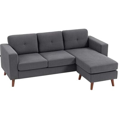 Homcom Sofá chaise longue 192x137x84 cm gris oscuro Homcom Sofá chaise longue 192x137x84 cm gris oscuro