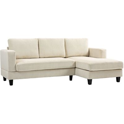 Homcom Sofá chaise longue 214x134x87 cm beige Homcom Sofá chaise longue 214x134x87 cm beige