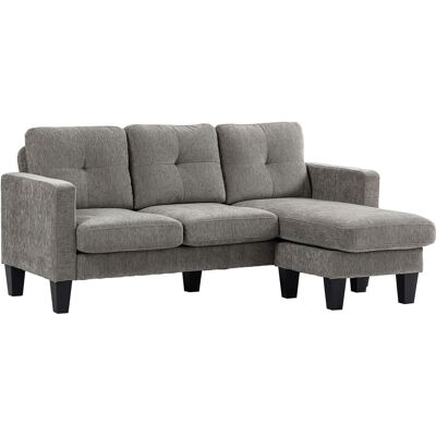Homcom Sofá chaise longue 186x130x84 cm pardo Homcom Sofá chaise longue 186x130x84 cm pardo