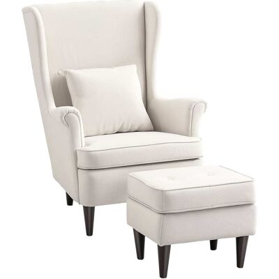 Homcom Sillón con reposapiés 75x83x104 cm beige Homcom Sillón con reposapiés 75x83x104 cm beige