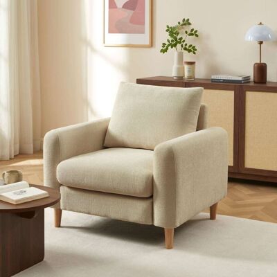 Baita Sillón de 1 plaza, tejido chenilla gris topo Baita Sillón de 1 plaza, tejido chenilla gris topo