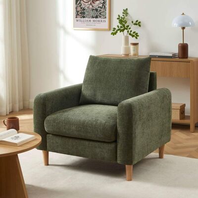 Baita Sillón de 1 plaza, tejido chenilla verde Baita Sillón de 1 plaza, tejido chenilla verde