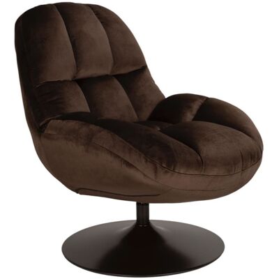 Mathi Design Sillón giratorio de terciopelo marron Mathi Design Sillón giratorio de terciopelo marron