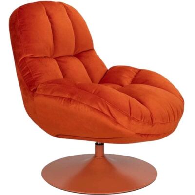Mathi Design Sillón giratorio de terciopelo naranja Mathi Design Sillón giratorio de terciopelo naranja