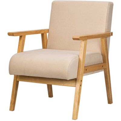 Sillón de Madera Beige NORDLYS - Muebles Sillón de Madera Beige NORDLYS - Muebles