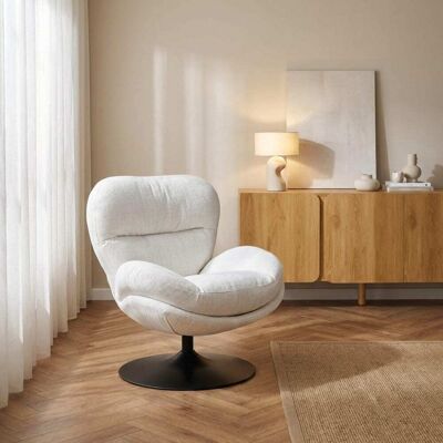 Baita Sillón giratorio de 1 plaza, tejido blanco Baita Sillón giratorio de 1 plaza, tejido blanco