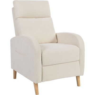 Homcom Sillón relax reclinable 68x90x106 cm crema Homcom Sillón relax reclinable 68x90x106 cm crema