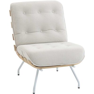 Homcom Butaca de salón 62.5x94x81 cm crema Homcom Butaca de salón 62.5x94x81 cm crema