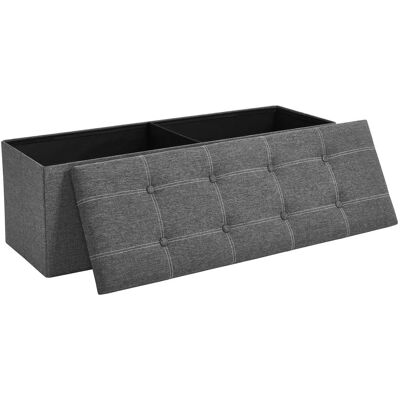 SONGMICS Puff almacenaje plegable de 38 x 110 x 38 cm de color gris oscuro SONGMICS Puff almacenaje plegable de 38 x 110 x 38 cm de color gris oscuro