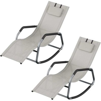 SONGMICS Mecedora con cojín ajustable de acero y tela transpirable gris SONGMICS Mecedora con cojín ajustable de acero y tela transpirable gris