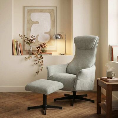 Baita Sillón relax manual giratorio + reposapiés 1 plaza tejido verde Baita Sillón relax manual giratorio + reposapiés 1 plaza tejido verde