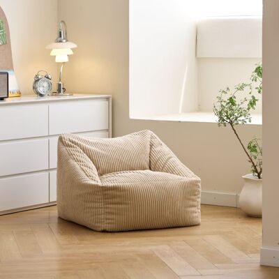 Nordlys Puff de salón en terciopelo beige Nordlys Puff de salón en terciopelo beige