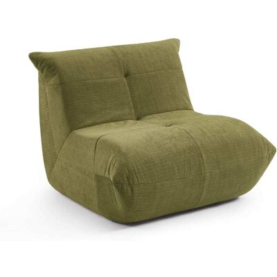 Baita Sillón compacto de 1 plaza en espuma y tela verde Baita Sillón compacto de 1 plaza en espuma y tela verde
